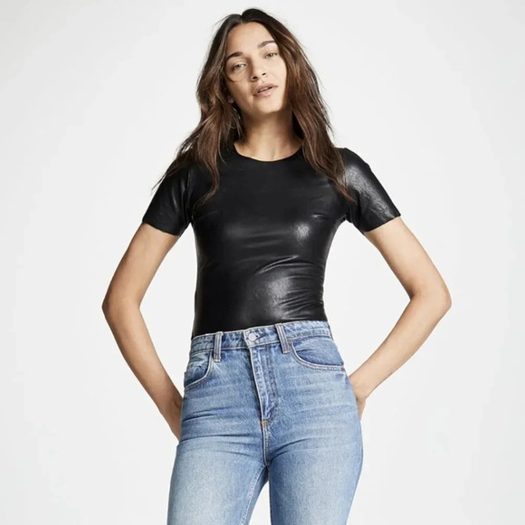 NWT COMMANDO® Faux Leather Tee Bodysuit Size L - Picture 3 of 8